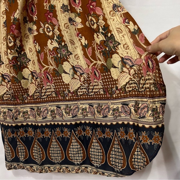 NWT Panache Brown Floral Kimono Long Wrap Dress Size M - Picture 4 of 16